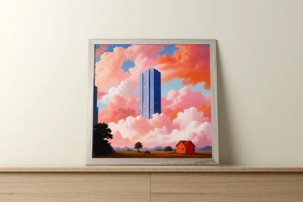 A tall building floating in clouds