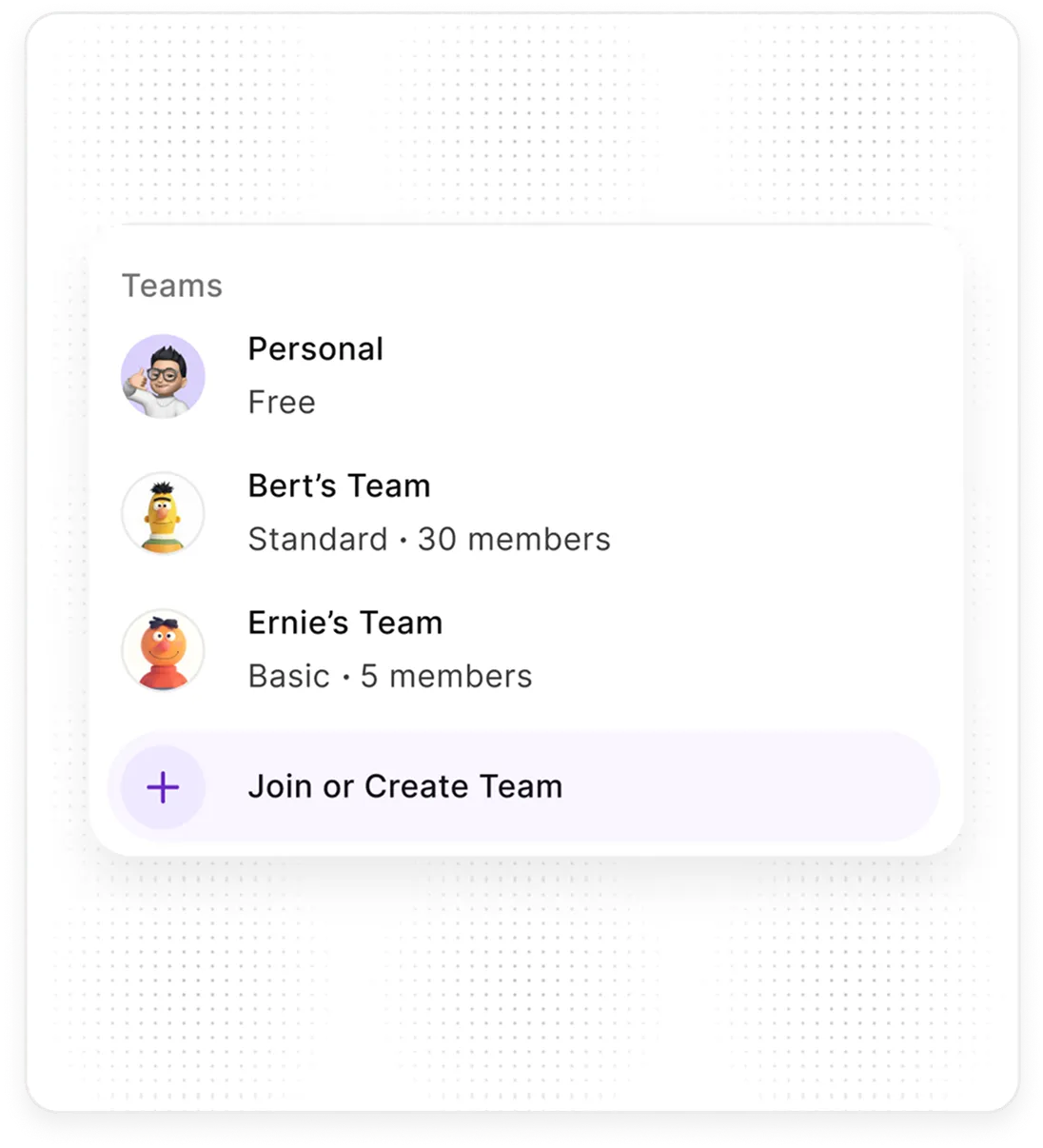 Create or join a team