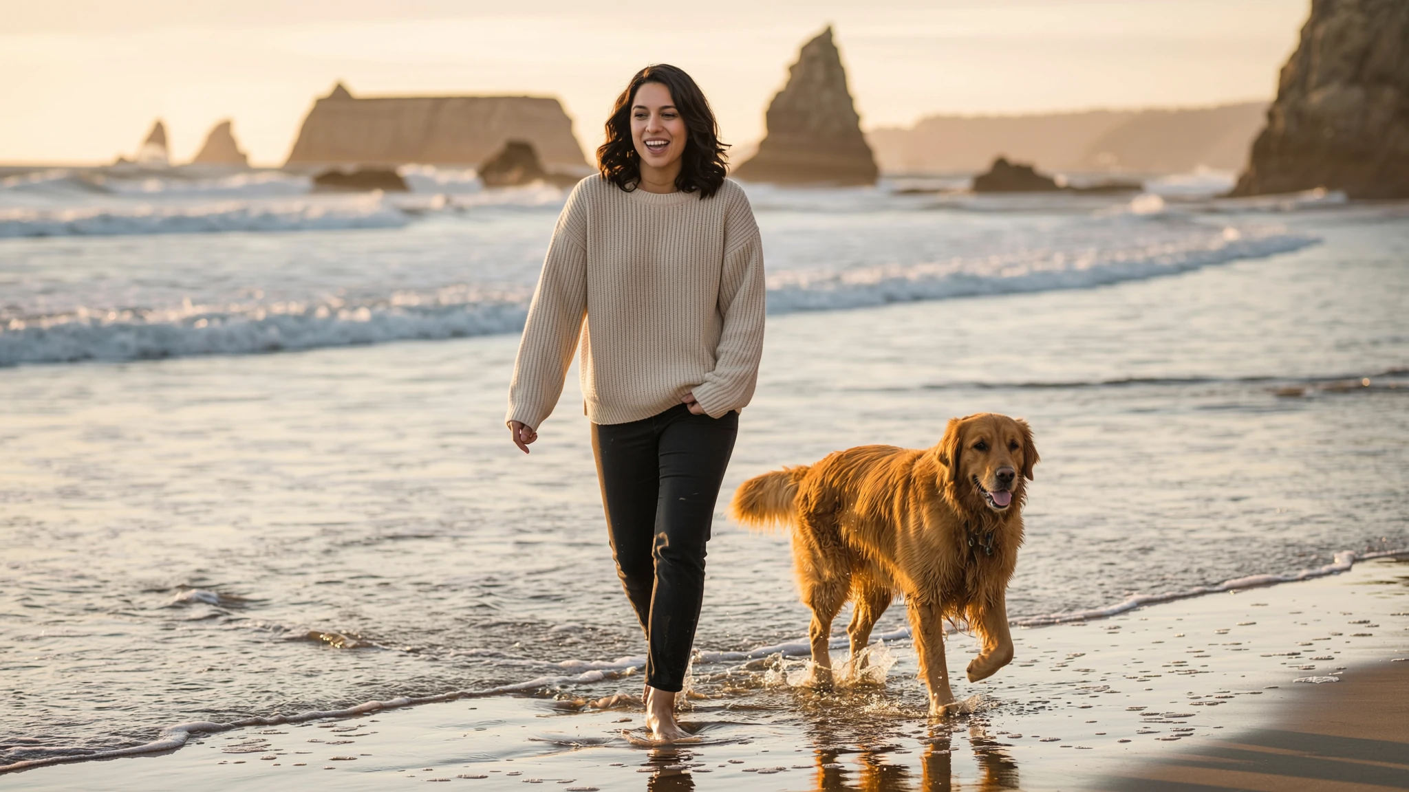 ImagineArt 2.0 Edit — Beach with retriever