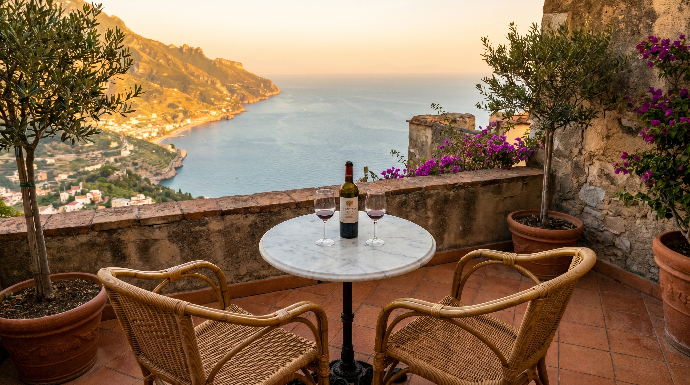 Mediterranean terrace scene